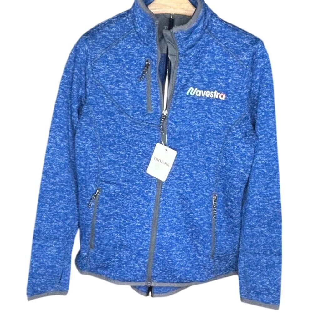 Trimark NWT blue heathered fleece jacket women's size medium